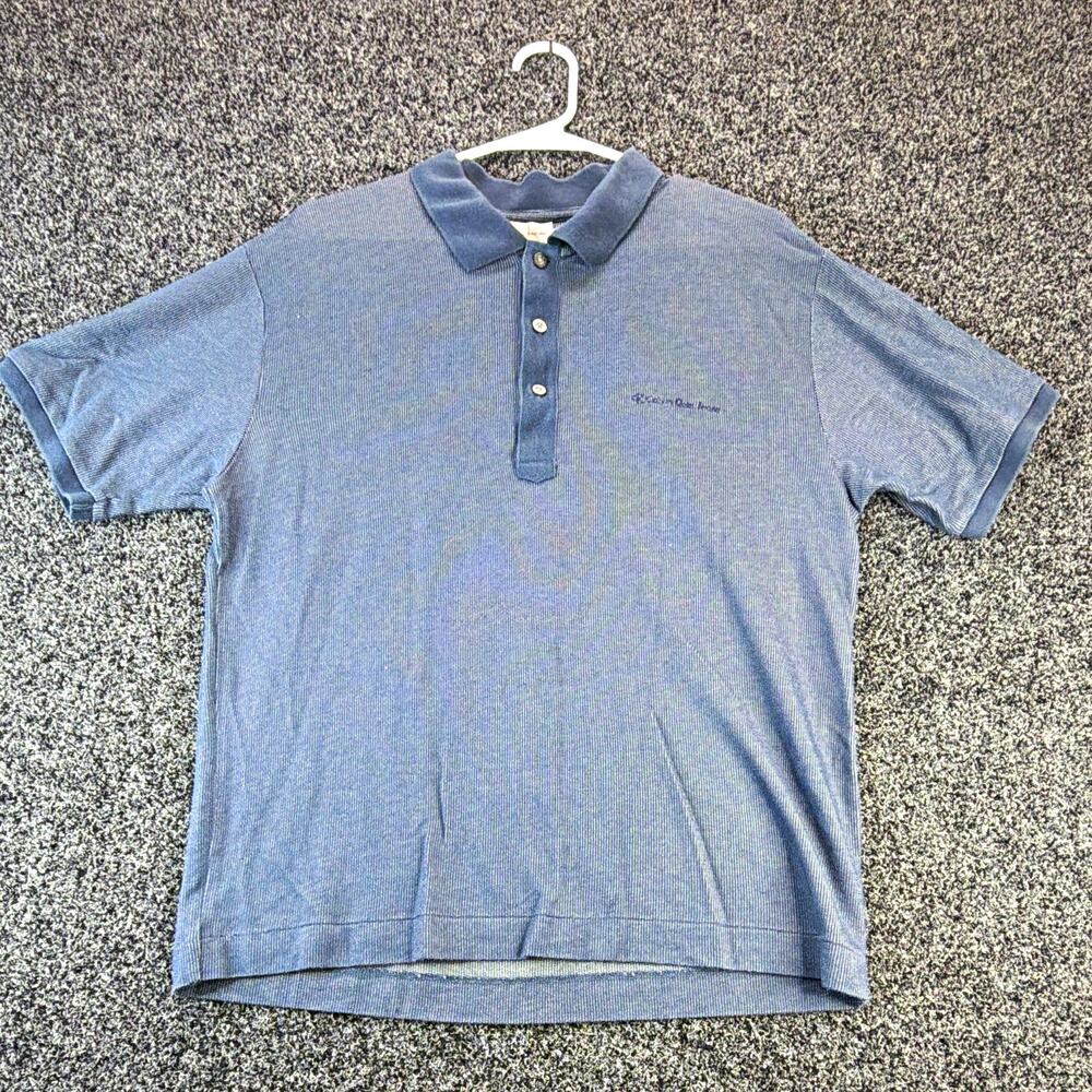 Vintage Calvin Klein Jeans Polo Shirt Men’s L Blue Embroidered Logo Y2K CK